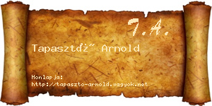Tapasztó Arnold névjegykártya